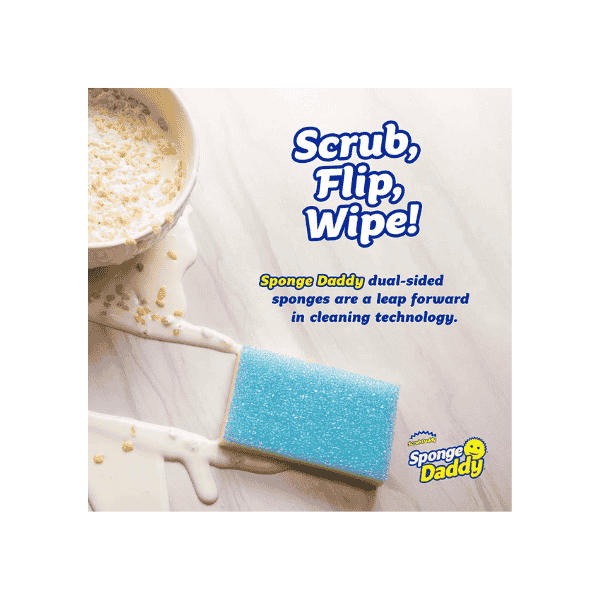 Sponge Daddy Multipurpose Cleaning Scrubber & Sponge Pack of 4 Versatile & Effective Cleaning Power