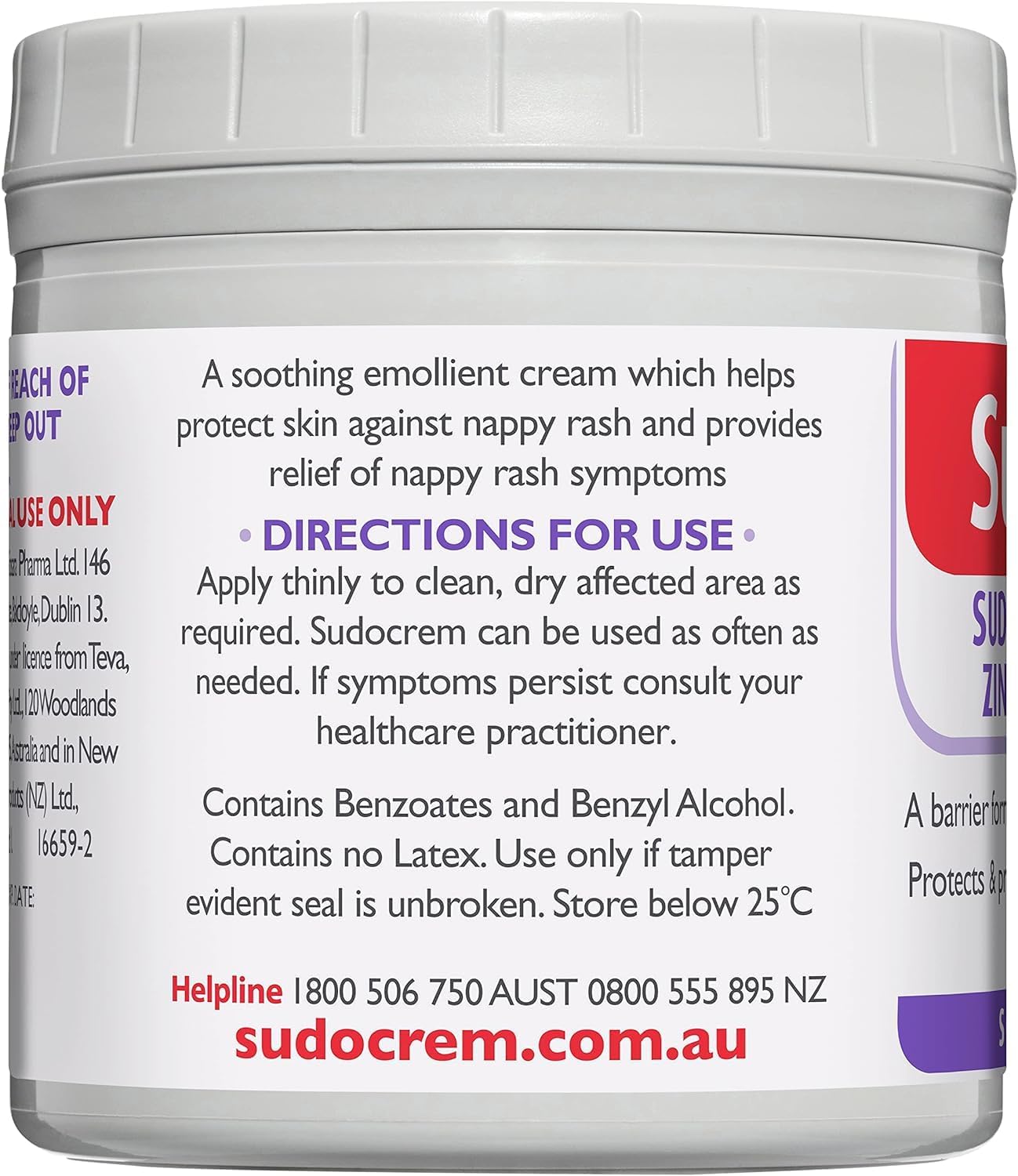 Sudocrem Healing Cream - Soothes & Protects Against Nappy Rash