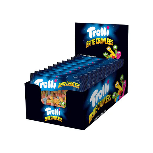 Trolli Sour Britecrawler 12-Pack 45g Each Tangy Gummy Worm Goodness