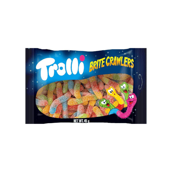 Trolli Sour Britecrawler 12-Pack 45g Each Tangy Gummy Worm Goodness