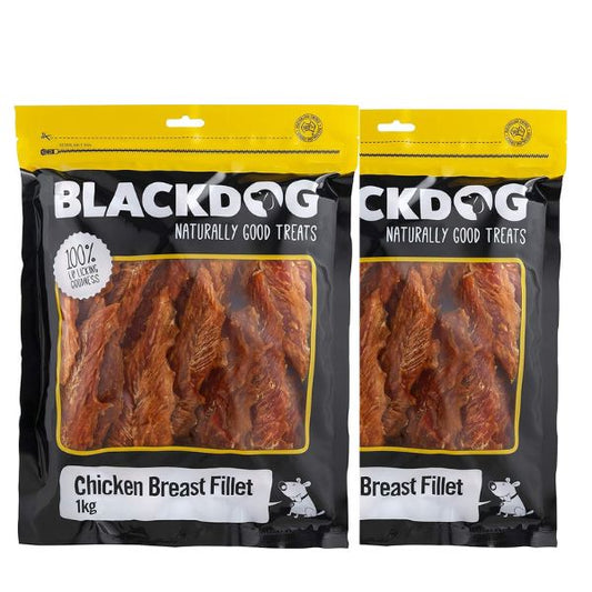 2x Blackdog Chicken Breast Dog Treats 1KG Premium Natural Snacks