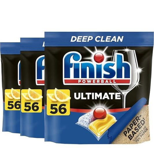 3x Finish Ultimate Lemon Dishwasher Tablets Value Bundle 168 Tablets