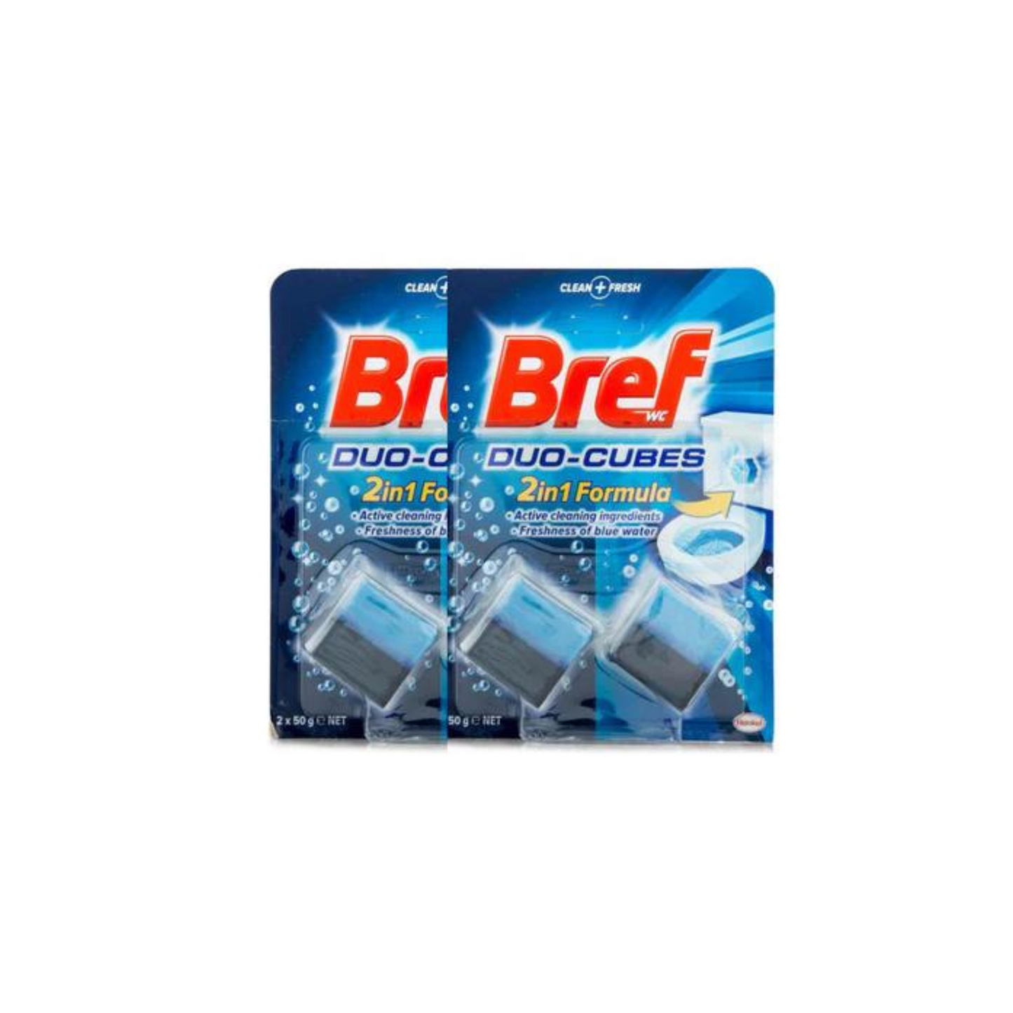 Bref 2-in-1 Duo-Cubes Toilet Cleaner Blue Water 2pk