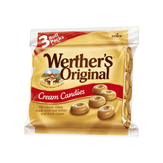 Werther's Original Cream Candies Rolls 3PK 150g Creamy Caramel Indulgence