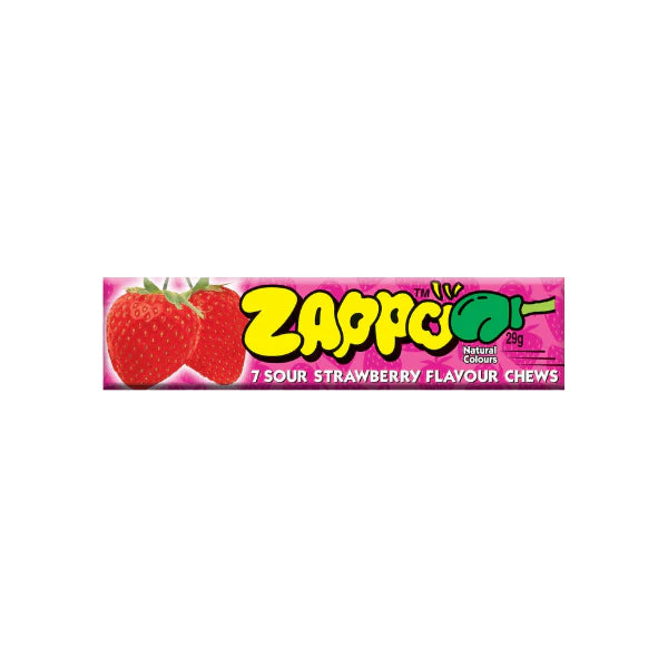 ZAPPO Sour Grape & Strawberry Chews 116g 4 Pack A Tangy Treat for Candy Lovers