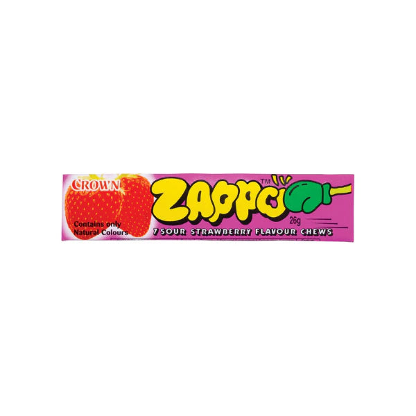 ZAPPO Sour Strawberry Chews 104g 4 Pack Ultimate Tangy Flavor Experience