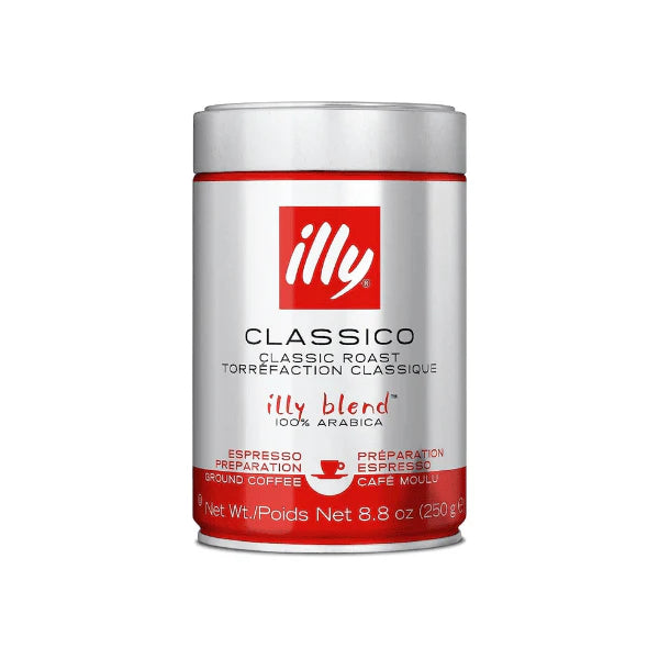 illy Classico Espresso 100% Arabica Medium Roast Ground Coffee 250g Perfect for Espresso Lovers