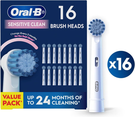 Oral-B Sensitive Clean Electric Toothbrush Replacement 16 Heads- Packing May Very