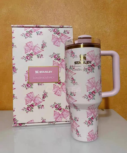 40oz Stanly Stainless Steel Vacuum Insulated Tumbler – Travel Cup with Lid & Straw